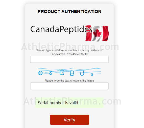 Проверяем препараты Canada Peptides по кодам Проверка препаратов Canada Peptides по кодам