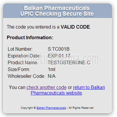 Оригинальный Testosterone Cypionate / Cipandrol (Balkan Pharmaceuticals) Проверяем Тестостерон Ципионат / Ципандрол (Балкан Фарма) с помощью кода